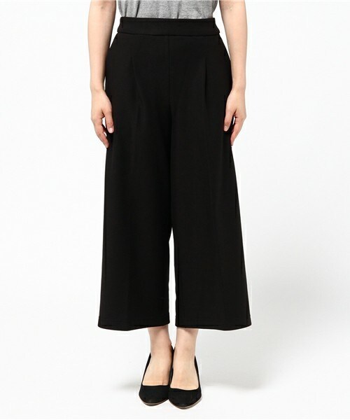 actuel（アクチュエル）の「カットボンディングワイドパンツ（スラックス・レディース・ブラック/ベージュ・FREE）」の3枚目の写真