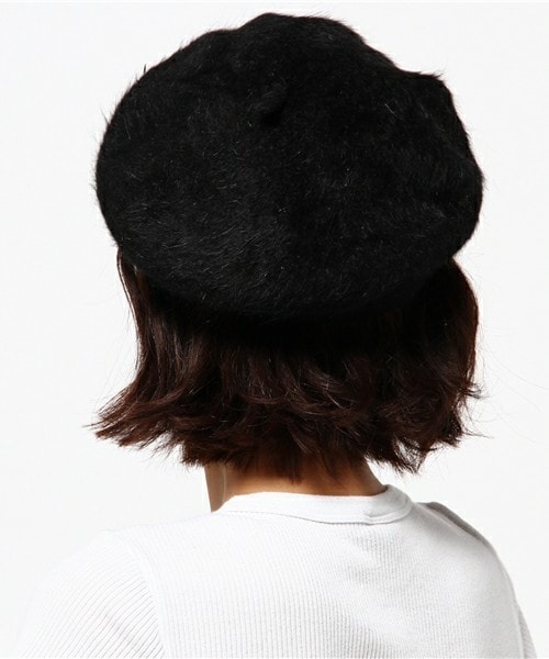 archives（アルシーヴ）の「アンゴラ風ベレー帽（ハンチング/ベレー帽・レディース・ブラック/ベージュ・MEDIUM）」の4枚目の写真