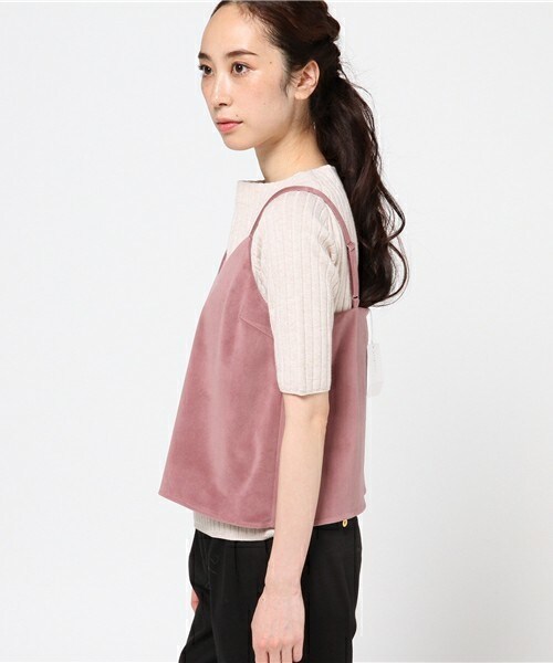 archives（アルシーヴ）の「ベロアシンプルキャミ（Tシャツ/カットソー・レディース・ブラック/ブルー/ピンク・MEDIUM）」の5枚目の写真
