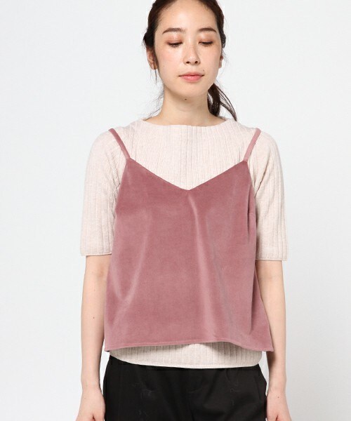 archives（アルシーヴ）の「ベロアシンプルキャミ（Tシャツ/カットソー・レディース・ブラック/ブルー/ピンク・MEDIUM）」の4枚目の写真