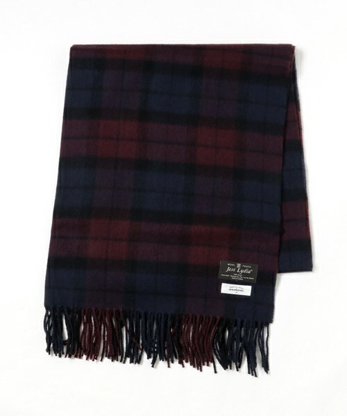 archives（アルシーヴ）の「チェックストール（マフラー・レディース・ベージュ/ネイビー/ダークブルー/ピンク・MEDIUM）」の4枚目の写真