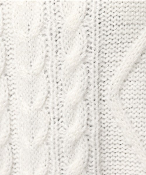 archives（アルシーヴ）の「ケーブルVネックプルオーバー（ニット/セーター・レディース・オフホワイト/ブラウン/ネイビー・MEDIUM）」の10枚目の写真