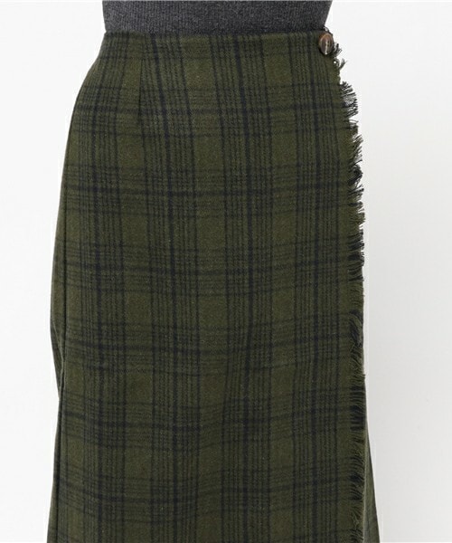archives（アルシーヴ）の「チェックラップスカート（スカート・レディース・グレー/カーキ/ネイビー・MEDIUM）」の7枚目の写真