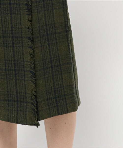 archives（アルシーヴ）の「チェックラップスカート（スカート・レディース・グレー/カーキ/ネイビー・MEDIUM）」の9枚目の写真