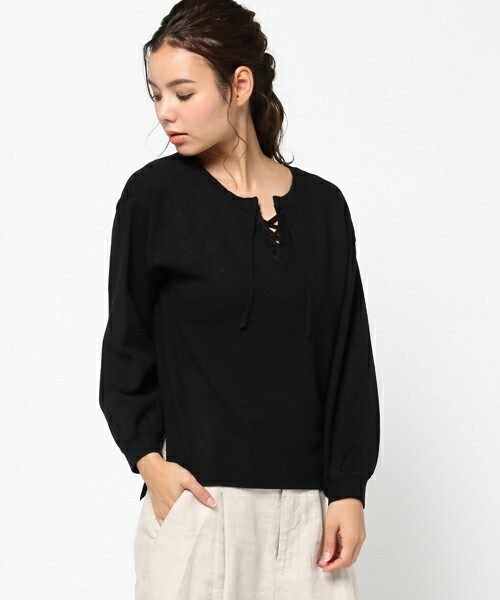 archives（アルシーヴ）の「ニット胸スピンドルプルオーバー（ニット/セーター・レディース・オフホワイト/ブラック/ブラウン・MEDIUM）」の3枚目の写真