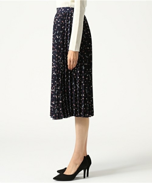 archives（アルシーヴ）の「花柄プリーツスカート（スカート・レディース・オフホワイト/ブラック/ネイビー・MEDIUM）」の5枚目の写真