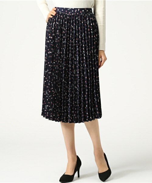 archives（アルシーヴ）の「花柄プリーツスカート（スカート・レディース・オフホワイト/ブラック/ネイビー・MEDIUM）」の11枚目の写真