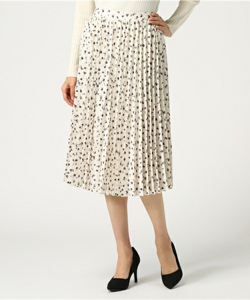 archives（アルシーヴ）の「花柄プリーツスカート（スカート・レディース・オフホワイト/ブラック/ネイビー・MEDIUM）」の14枚目の写真