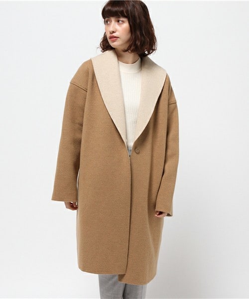 archives（アルシーヴ）の「ミスティックリバーショールコート（チェスターコート・レディース・ネイビー/キャメル・MEDIUM）」の13枚目の写真