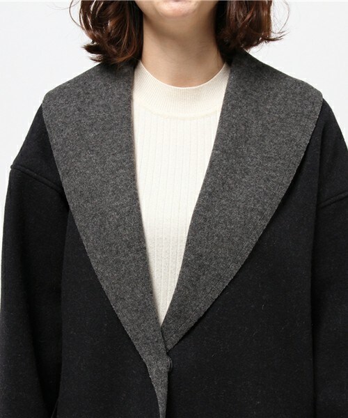 archives（アルシーヴ）の「ミスティックリバーショールコート（チェスターコート・レディース・ネイビー/キャメル・MEDIUM）」の6枚目の写真