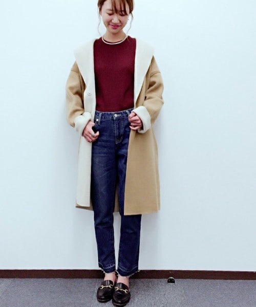 archives（アルシーヴ）の「ミスティックリバーショールコート（チェスターコート・レディース・ネイビー/キャメル・MEDIUM）」の12枚目の写真