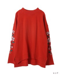 w closet | 袖刺繍入り裏毛プルオーバー(トップス)