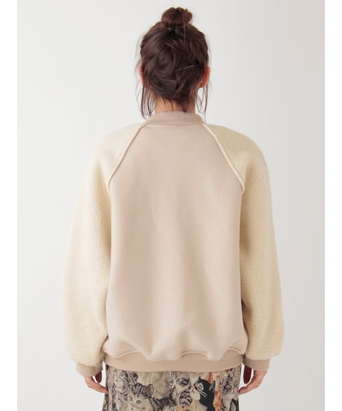 w closet（ダブルクローゼット）の「ウール×ボアリバーシブルブルゾン（ジャケット/アウター・レディース・ベージュ/グレー/ブラック・FREE）」の6枚目の写真