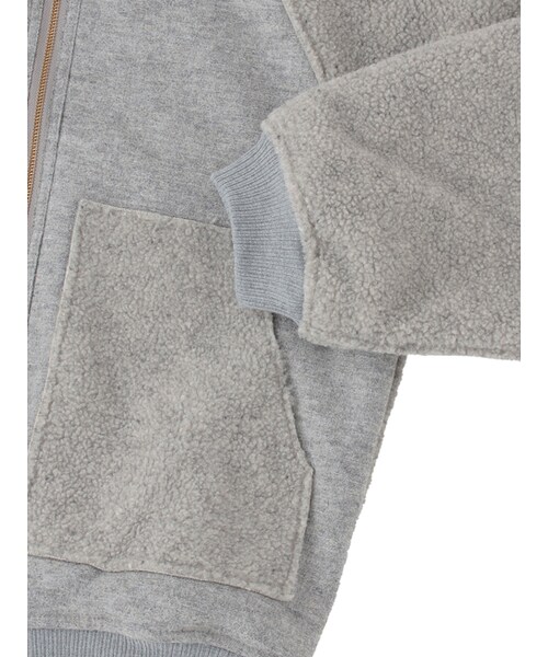 w closet（ダブルクローゼット）の「ウール×ボアリバーシブルブルゾン（ジャケット/アウター・レディース・ベージュ/グレー/ブラック・FREE）」の9枚目の写真