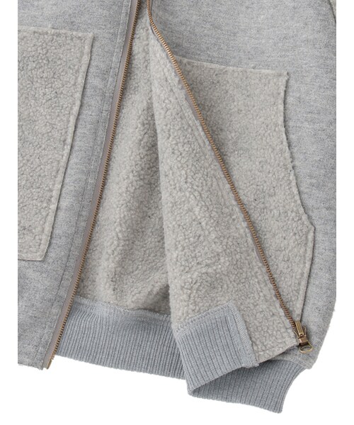 w closet（ダブルクローゼット）の「ウール×ボアリバーシブルブルゾン（ジャケット/アウター・レディース・ベージュ/グレー/ブラック・FREE）」の11枚目の写真