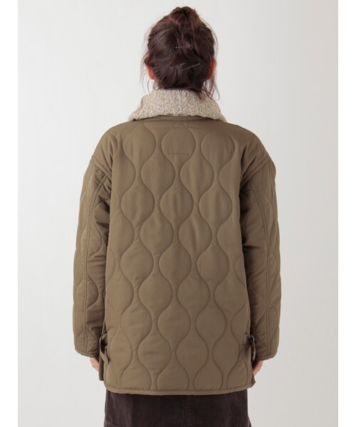 w closet（ダブルクローゼット）の「キルティングライナー風ジャケット（ジャケット/アウター・レディース・Dカーキ/ブラック・FREE）」の5枚目の写真
