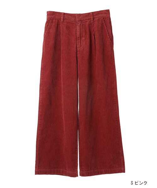 w closet(ダブルクローゼット)の「コーデュロイタック入りパンツ(パンツ・レディース・Lグレー/Sピンク/Dオレンジ・FREE)」の2枚目の写真