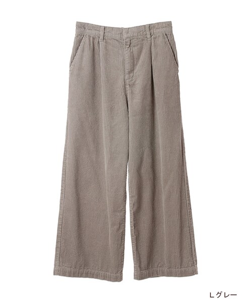 w closet(ダブルクローゼット)の「コーデュロイタック入りパンツ(パンツ・レディース・Lグレー/Sピンク/Dオレンジ・FREE)」の1枚目の写真