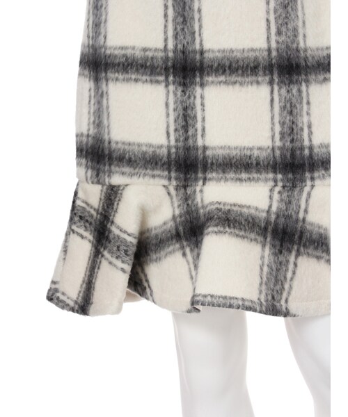 MERCURYDUO（マーキュリーデュオ）の「シャギーチェックペプラムスカート（スカート・レディース・オフホワイト・S/M）」の6枚目の写真