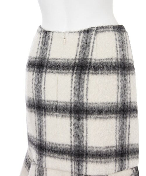 MERCURYDUO（マーキュリーデュオ）の「シャギーチェックペプラムスカート（スカート・レディース・オフホワイト・S/M）」の5枚目の写真