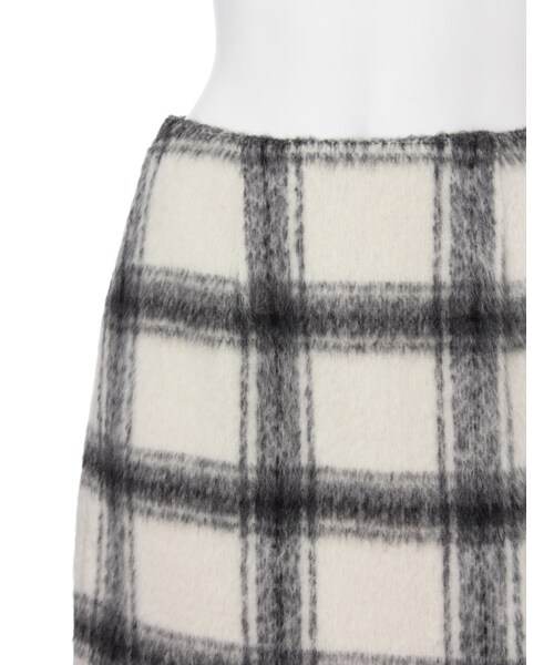 MERCURYDUO（マーキュリーデュオ）の「シャギーチェックペプラムスカート（スカート・レディース・オフホワイト・S/M）」の4枚目の写真