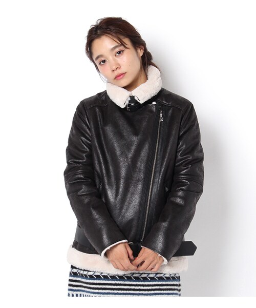 PAGEBOY（ページボーイ）の「【PAGEBOY】ボマージャケット（ジャケット/アウター・レディース・ブラック/ライトベージュ）」の11枚目の写真