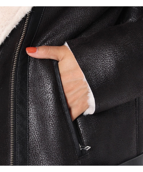 PAGEBOY（ページボーイ）の「【PAGEBOY】ボマージャケット（ジャケット/アウター・レディース・ブラック/ライトベージュ）」の7枚目の写真