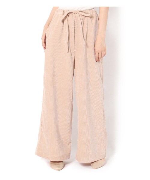 PAGEBOY(ページボーイ)の「コーデュロイリボンワイドパンツ(パンツ・レディース・ベージュ/ピンク/ネイビー)」の1枚目の写真