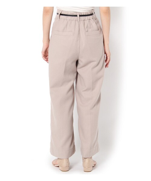 PAGEBOY（ページボーイ）の「レザーリボン付き起毛ワイドパンツ（パンツ・レディース・グレー/ブラック/グレーベージュ/ピンク・S/M）」の5枚目の写真