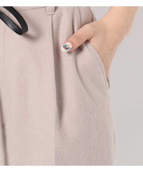 PAGEBOY（ページボーイ）の「レザーリボン付き起毛ワイドパンツ（パンツ・レディース・グレー/ブラック/グレーベージュ/ピンク・S/M）」の9枚目の写真