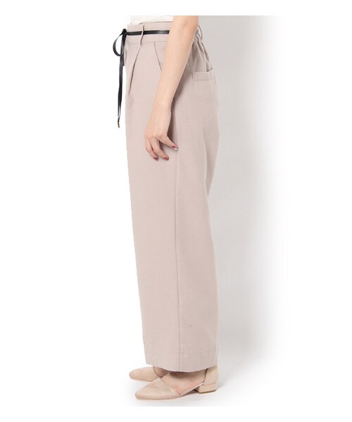 PAGEBOY（ページボーイ）の「レザーリボン付き起毛ワイドパンツ（パンツ・レディース・グレー/ブラック/グレーベージュ/ピンク・S/M）」の6枚目の写真