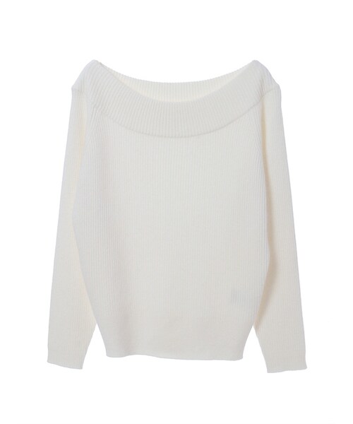 31 Sons de mode（トランテアン　ソン　ドゥ　モード）の「≪新作≫アンゴラ混オフショルダーニット《予約アイテム》（トップス・レディース・ブルー/レッド/ライトグレー/オフホワイト・36）」の2枚目の写真