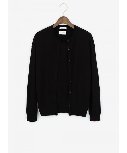 PLST アンサンブル　ブラック PLST（プラステ）の「ハイゲージアンサンブルニット（カーディガン