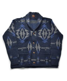 ファイブブラザー FIVE BROTHER カーディガン ニット ウール ネイティブ柄 ショールカラー ダークトーン fb1515075 fb1515075-m2.jpg