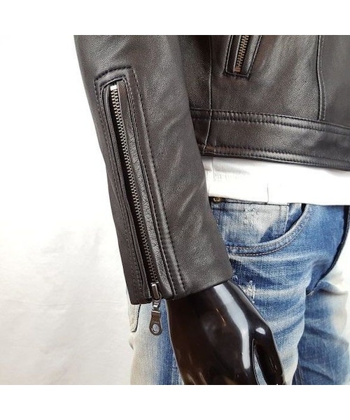 CALL&RESPONSE(コールアンドレスポンス)の「水染めゴートスキンライダースブルゾン/CALL&RESPONSE 162-1103-22(ライダースジャケット・メンズ・その他)」の8枚目の写真