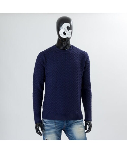 CALL&RESPONSE(コールアンドレスポンス)の「ジグザグ編みクルーネックニット/CALL&RESPONSE / 162-1441-04(ニット/セーター・メンズ・その他)」の1枚目の写真