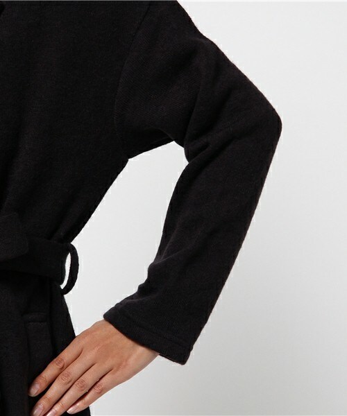 INTERPLANET（インタープラネット）の「裏起毛ニットテーラーコート（チェスターコート・レディース・グレー/ネイビー・FREE）」の7枚目の写真