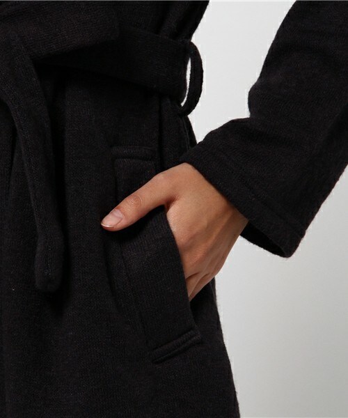 INTERPLANET（インタープラネット）の「裏起毛ニットテーラーコート（チェスターコート・レディース・グレー/ネイビー・FREE）」の8枚目の写真