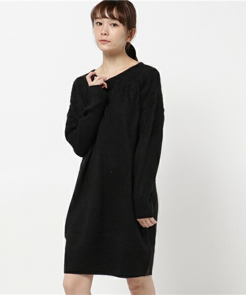 actuel（アクチュエル）の「圧縮JQコクーンワンピース（ワンピース・レディース・ブラック/グレー/ピンクベージュ・FREE）」の2枚目の写真