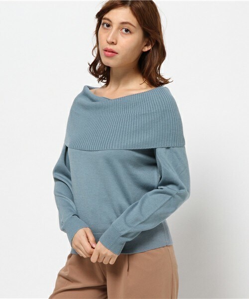 INTERPLANET(インタープラネット)の「オフショルダーニットP/O(ニット/セーター・レディース・オフホワイト/グレー/サックスブルー/ピンクベージュ・FREE)」の12枚目の写真