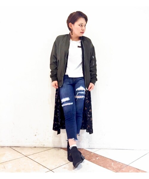 PAGEBOY（ページボーイ）の「【non-no12月号】岸本セシル着用・リバーシブルMA-1（ジャケット/アウター・レディース・ブラック/カーキ）」の16枚目の写真