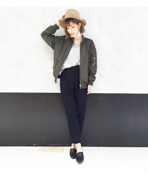 PAGEBOY（ページボーイ）の「【non-no12月号】岸本セシル着用・リバーシブルMA-1（ジャケット/アウター・レディース・ブラック/カーキ）」の13枚目の写真