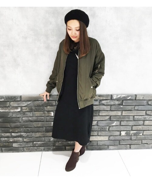 PAGEBOY（ページボーイ）の「【non-no12月号】岸本セシル着用・リバーシブルMA-1（ジャケット/アウター・レディース・ブラック/カーキ）」の14枚目の写真