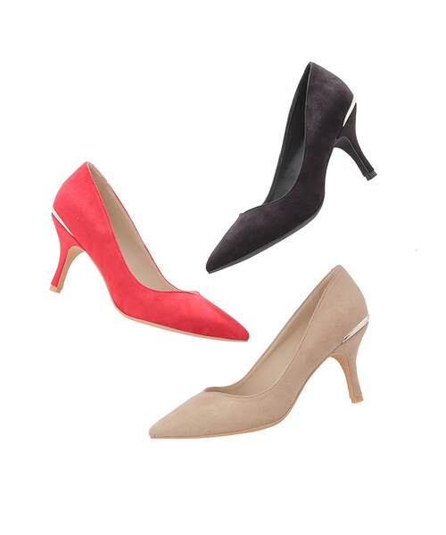 31 Sons de mode（トランテアン　ソン　ドゥ　モード）の「≪新作≫Vラインスエードパンプス（シューズ・レディース・ブラック/ベージュ/レッド・S/M/L）」の8枚目の写真