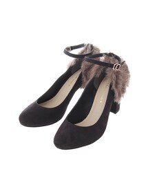31 Sons de mode | ファー付きアンクルストラップパンプス(シューズ)