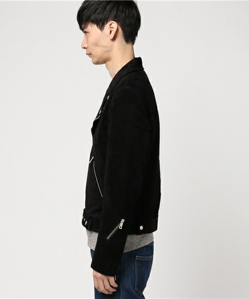 CASPER JOHN AIVER（キャスパージョンアイバー）の「CASPER JOHN AIVER  スウェードダブルライダース（ライダースジャケット・メンズ・ブラック/ベージュ・MEDIUM/LARGE）」の3枚目の写真