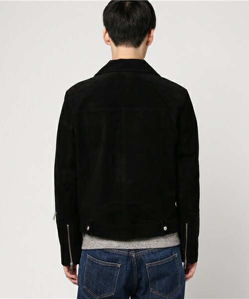 CASPER JOHN AIVER（キャスパージョンアイバー）の「CASPER JOHN AIVER  スウェードダブルライダース（ライダースジャケット・メンズ・ブラック/ベージュ・MEDIUM/LARGE）」の4枚目の写真