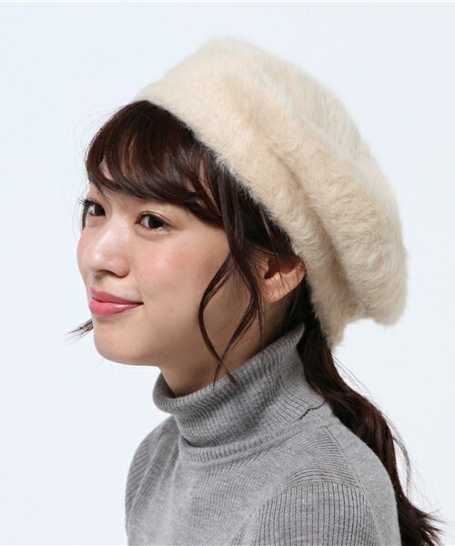 INTERPLANET WINGS（インタープラネットウィング）の「ファーベレー帽（ハンチング/ベレー帽・レディース・ブラック/グレー/ベージュ・フリー）」の3枚目の写真