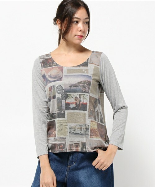 Durer(デュレル)の「【Holiday】秋フォトロンT《DURER》(Tシャツ/カットソー・レディース・ホワイト/ホワイト×ブラック/グレー・FREE)」の3枚目の写真