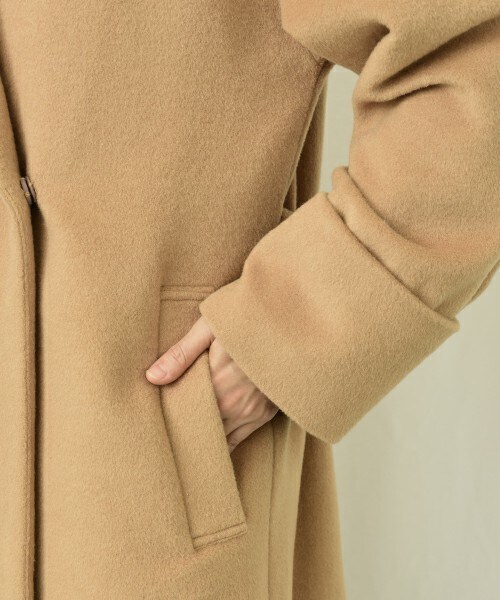 actuel（アクチュエル）の「ショートビーバーチェスターコート（チェスターコート・レディース・ネイビー/キャメル/ピンクベージュ・FREE）」の11枚目の写真